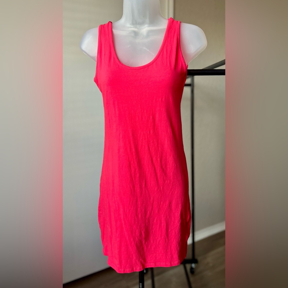 Vibrant Bright Coral Mini Dress